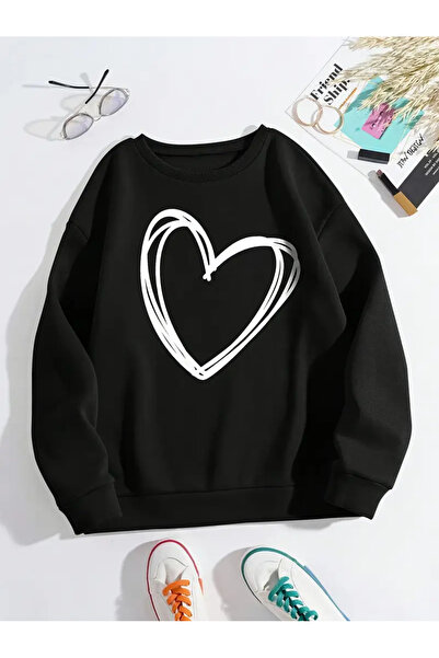 Frisson Hanorac elegant cu slogan Heart - Modă pentru femei - Opțiuni de mări...