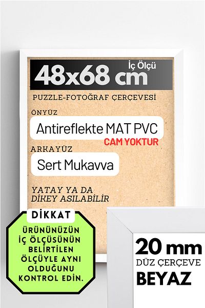CreaWitch 20Mm-48X68 cm Clear Pvc Photo Puzzle - 1000 Pieces Document Frame Horizontal Vertical Set of 20