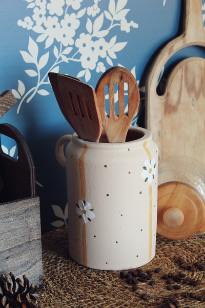 Mogolune Tezgah Üstü Kaşıklık &home Vazo Dekoratif Çömlek Vazo Kaşıklık