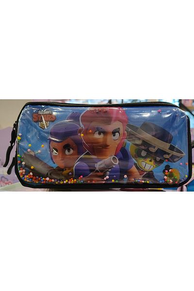 bundle island Brawlstars Figured 2 Compartment Large Capacity Pen Bag