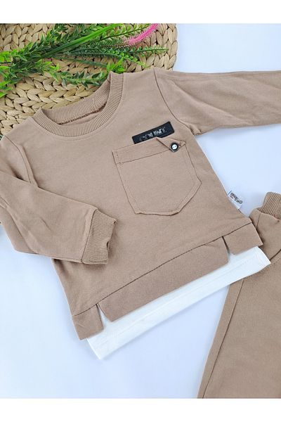 Butik بدلة موسمية للأطفال الأولاد/الأطفال مكونة من 3 ألوان مختلفة مع تفاصيل أزرار وجيب