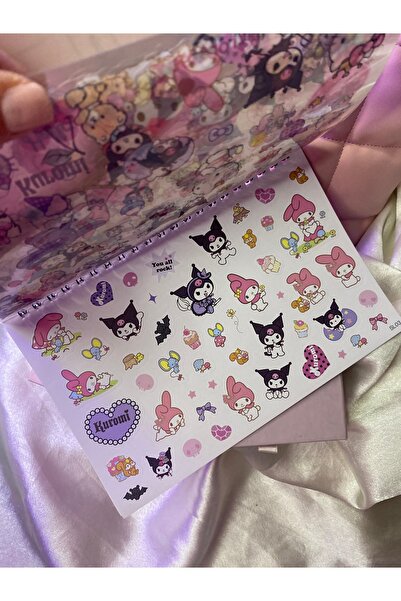 SANRIO 1adet kuromi sticker defteri çeşitli hem hologramlı hem düz sticker se...