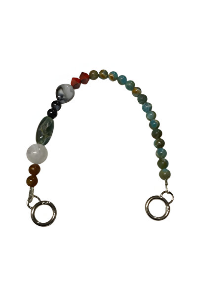 EleganTShoP Mâner pentru geantă din piatră acrilică cu mărgele 46 cm Xs46