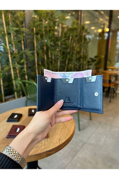 MFT Leather Design Genuine Leather Men's Wallet – Minimalist, Name Written |   Ellesse 2193 Napa Navy Blue