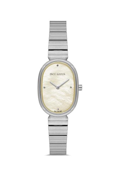 Dice Kayek Dk.1.Ag1365.03 - 3 Atm Waterproof Metallic Color with Oval Mother of Pearl Dial Steel Cord