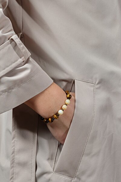 Ssilhoutte Doğaltaş Sertifikalı El İşçiliği Bileklik - Kaplangözü, Sitrin, Hematit Kombini