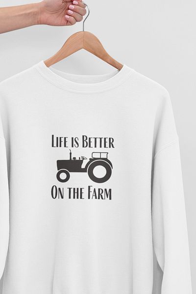 qoeuyl boutique Φούτερ Unisex Farmer Gift με στάμπα Crew Neck - 100% βαμβάκι