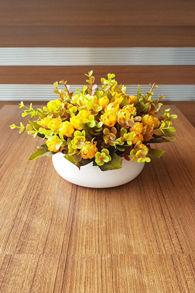 adresiburasi Beton Kase Model Saksıda Banko Masa Çiçeği