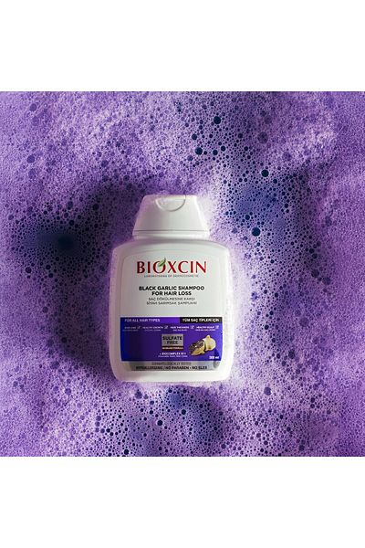 Bioxcin Anti-Spill and Slimming Black Garlic Shampoo 300ml X 4 Pcs + 1 Pcs 100ml Gel Gift