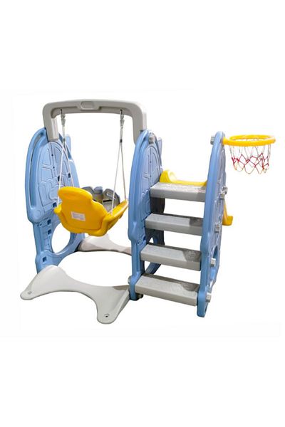 Babylove شريحة وتأرجح مع حفرة كرة السلة 190X160X120 سم أصفر 28-001-11Y
