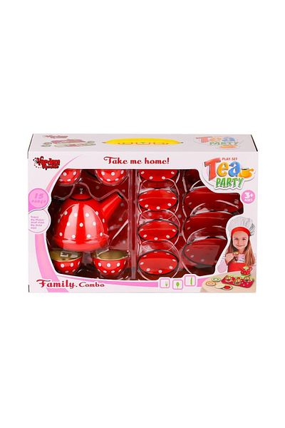 DEPOT Urban Atf-2020B-2020C Polka Dot Metal Tea Set 15 Pieces -Vardem Toy
