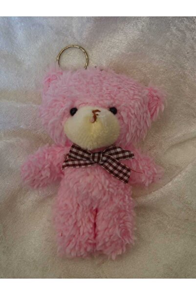 Mugs and love Sevimli pembe peluş ayıcık anahtarlık çanta aksesuarı