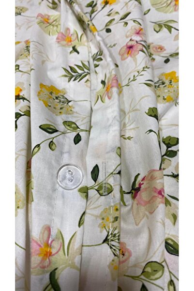 CANDAN ÇEYİZ Double Duvet Cover with Sheets Elastic 100% Cotton Natural Spring Duvet Cover Set