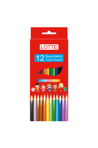 Genel Markalar Lotte Kuru Boya Kalemi 12 Renk Tam Boy