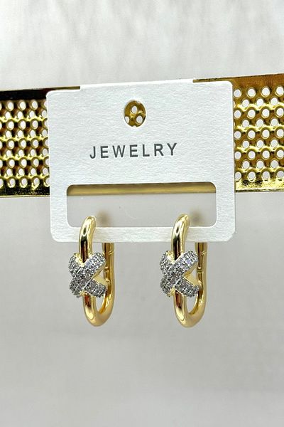 DEMOKAN Women's Earrings Imported Special Series Ellipse Pipe Ring Full Zircon X Non Tarnish Earrings