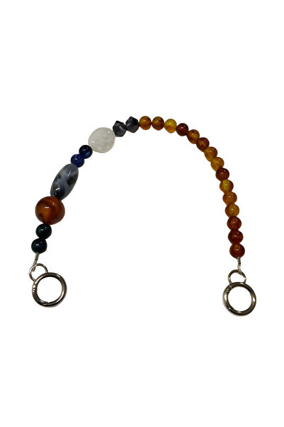 EleganTShoP Mâner pentru geantă din piatră acrilică cu mărgele 46 cm Xs46