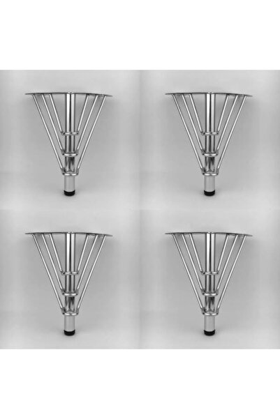 EFAKS Picioare metalice cromate din fier 12 CM (4 bucăți)