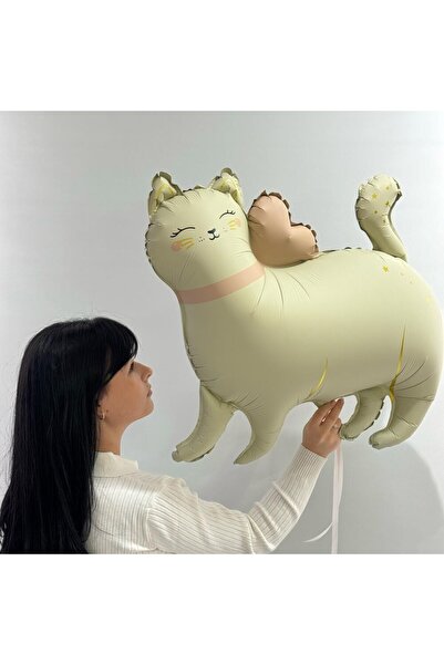 Bp Bizden Pastacılık Retro White Cat Foil Balloon 67X62 cm