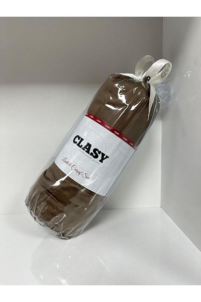 Clasy طقم ملاءات سرير فردي بلون بني من Ranforce - مرن