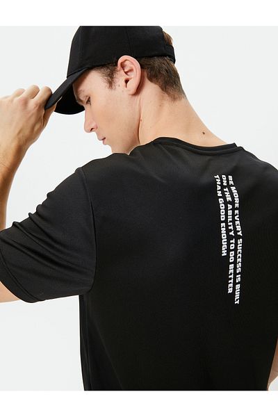 Koton Sports T-Shirt Crew Neck with Printed Slogan on the Back