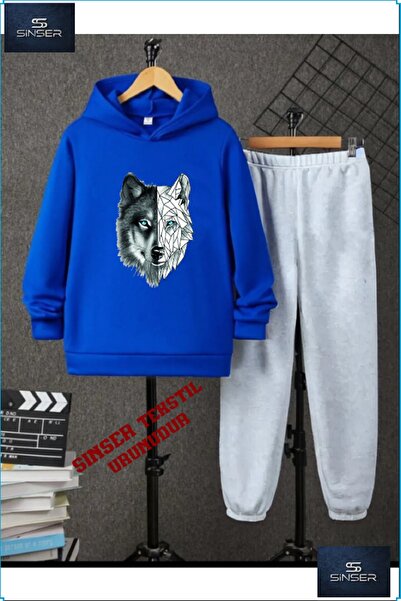 SS SİNSER Детски спортен екип с качулка „GRI KURT” с принт