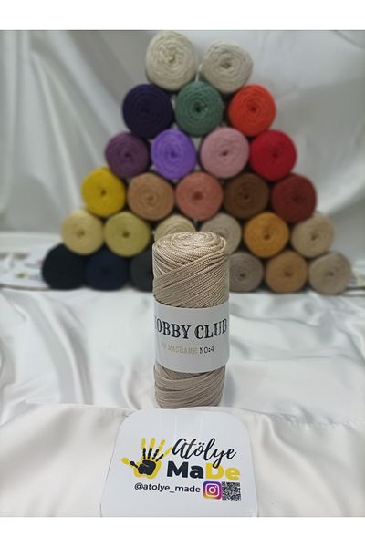 hobby club PP Macrame No:4 Πολυεστερικό Πλεκτό Σχοινί 200gr 230m Premium Quality 8-Open Mink