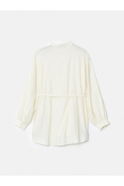 LC Waikiki Lcw Modest Prevailing Collar Linen Blend Women's Shirt Tunic