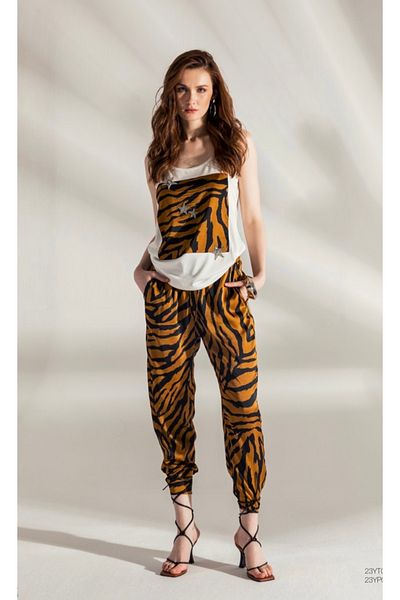 ŞEYMA KANDEMİR Satin Zebra Pattern Trousers