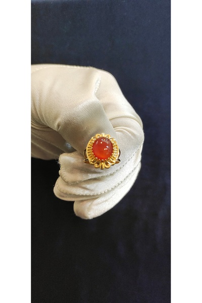 Yıldız Sarraf 14 Ayar Altın Akik Taşlı Yüzük