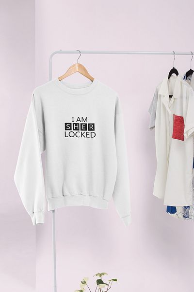 qoeuyl boutique Φούτερ Unisex με στάμπα Sherlock - 100% βαμβάκι, λαιμόκοψη, δώρο