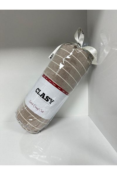 Clasy طقم ملاءات جاهزة من Ranforce لشخص واحد مخطط باللونين البني والأبيض