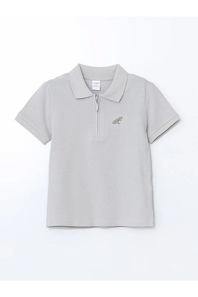 LC Waikiki Lcw Kids Gray Zip-Up Boys T-Shirts and Shorts 2-Piece