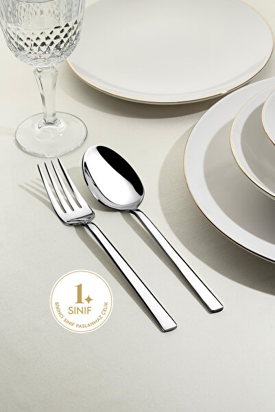 Nehir Dalyan Sade 6 Kişilik 30 Parça Kutulu Çatal Kaşık Takımı