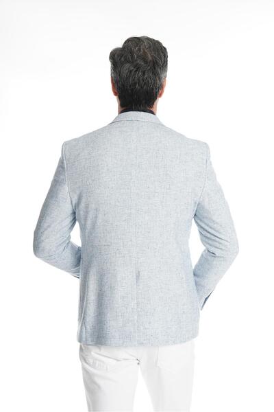 intersivin İntersivin Slim Fit Half Lined Men's Summer Blazer with Handkerchief Single Jacket