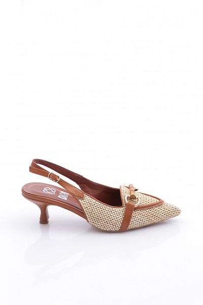 DGN Accesoriu damă pantofi cu toc cu vârf ascuțit bej maro 6961535
