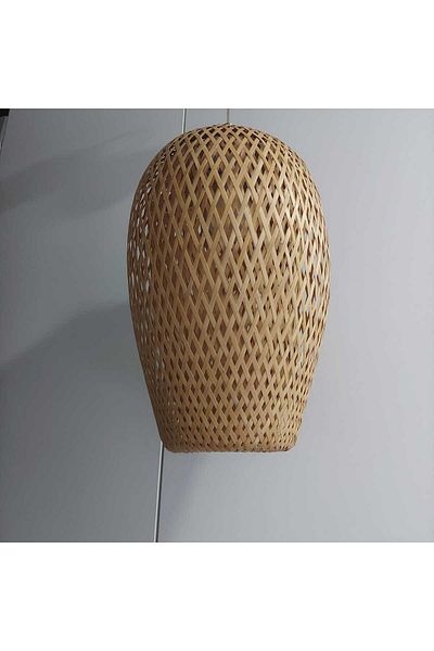 esdekor Sole Bamboo Chandelier Rustic Natural Bohemian Single Pendant Lamp Electric