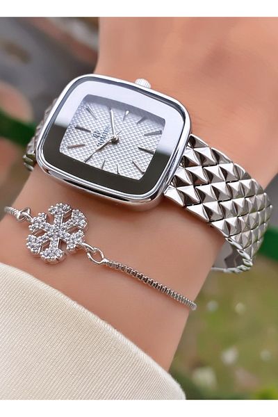Homies Brand Silver Color Waterproof Women's Wristwatch - With Bracelet Gift