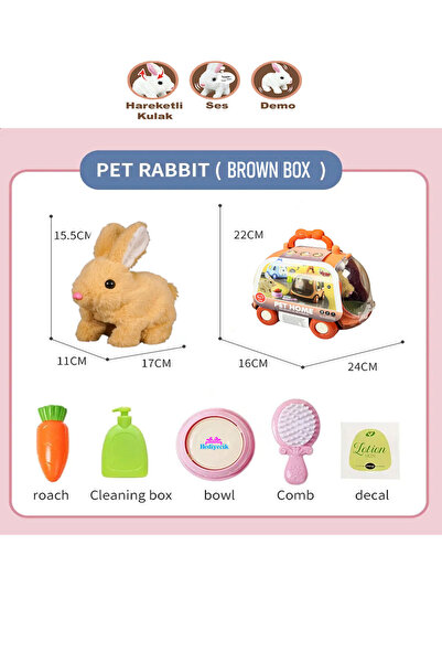 hediyecik Plush Moving Rabbit Ears and Feet with Bag Moving Sound Toy