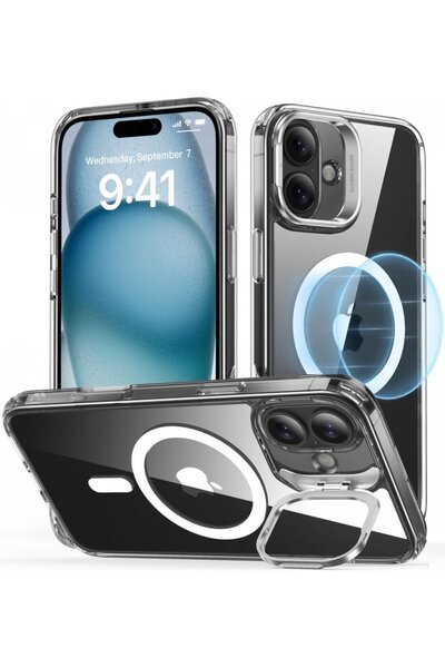 ESR iPhone 16 Case Halolock Magsafe Classic Hybrid Stand Silicone - Transparent