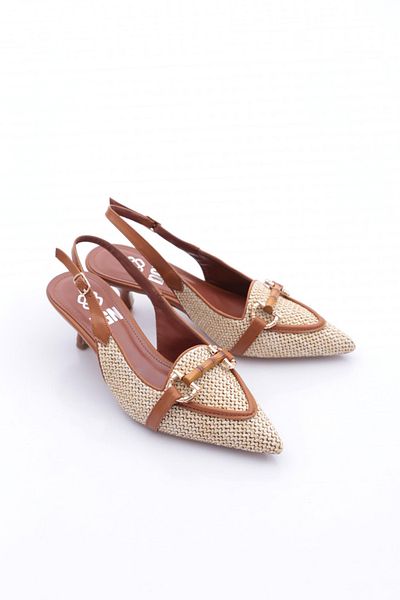 DGN Accesoriu damă pantofi cu toc cu vârf ascuțit bej maro 6961535