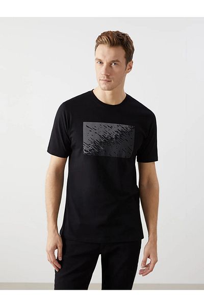 LC Waikiki Ανδρικό μπλουζάκι LCWAIKIKI Classic Crew με λαιμόκοψη κοντό μανίκι με στάμπα χτενισμένο βαμβακερό ανδρικό μπλουζάκι