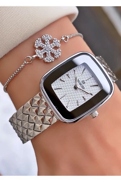 Homies Brand Silver Color Waterproof Women's Wristwatch - With Bracelet Gift