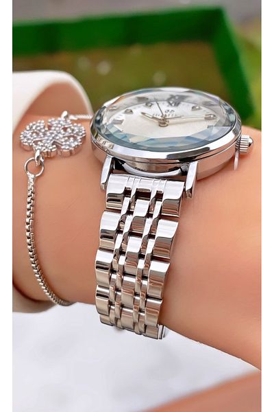 Homies Brand Silver Color Waterproof Women's Wristwatch - With Bracelet Gift