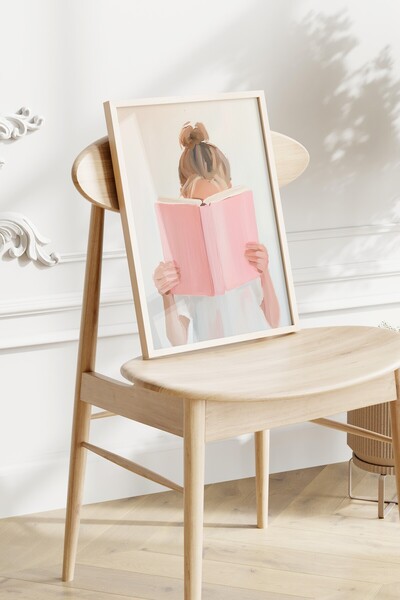 Home 3'lü Kitap Kurdu Çocuklarımız İçin poster seti, Kız çocuk Odası Dekoru, 3 Adet çerçevesiz Poster