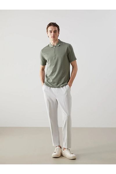 LC Waikiki Pánske textúrované tričko Lcw Vision Polo Golier s krátkym rukávom