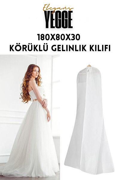 YEGGE Elegans Gelinlik Kılıfı, Körüklü Gelinlik Koruma ve Taşıma Çantası Gelinlik Abiye Gamboç Elbise Hurç