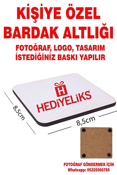 HEDİYELİKS Kişiye Özel Baskılı Bardak Altlığı
