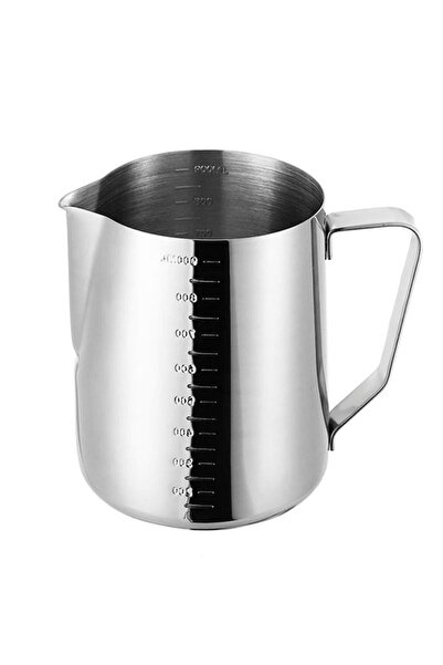 St Morritz 304 Çelik 1000 ml Kahve Süt Köpürtme Potu Sütlük Pitcher cin504