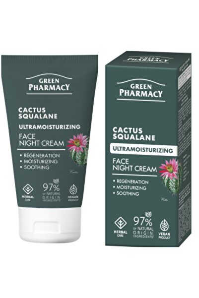 Green Pharmacy Cremă de față ultra hidratantă de noapte Cactus și Squalane 50 ml