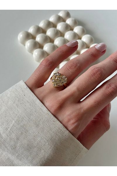 Ressia Heart Diamond Stone Adjustable Ring